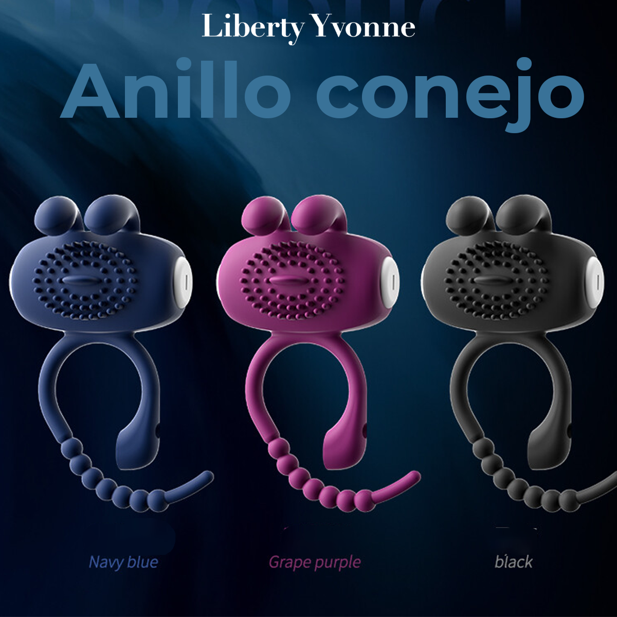 Anillo Retardante Conejo Con Vibrador Y Masajeador
