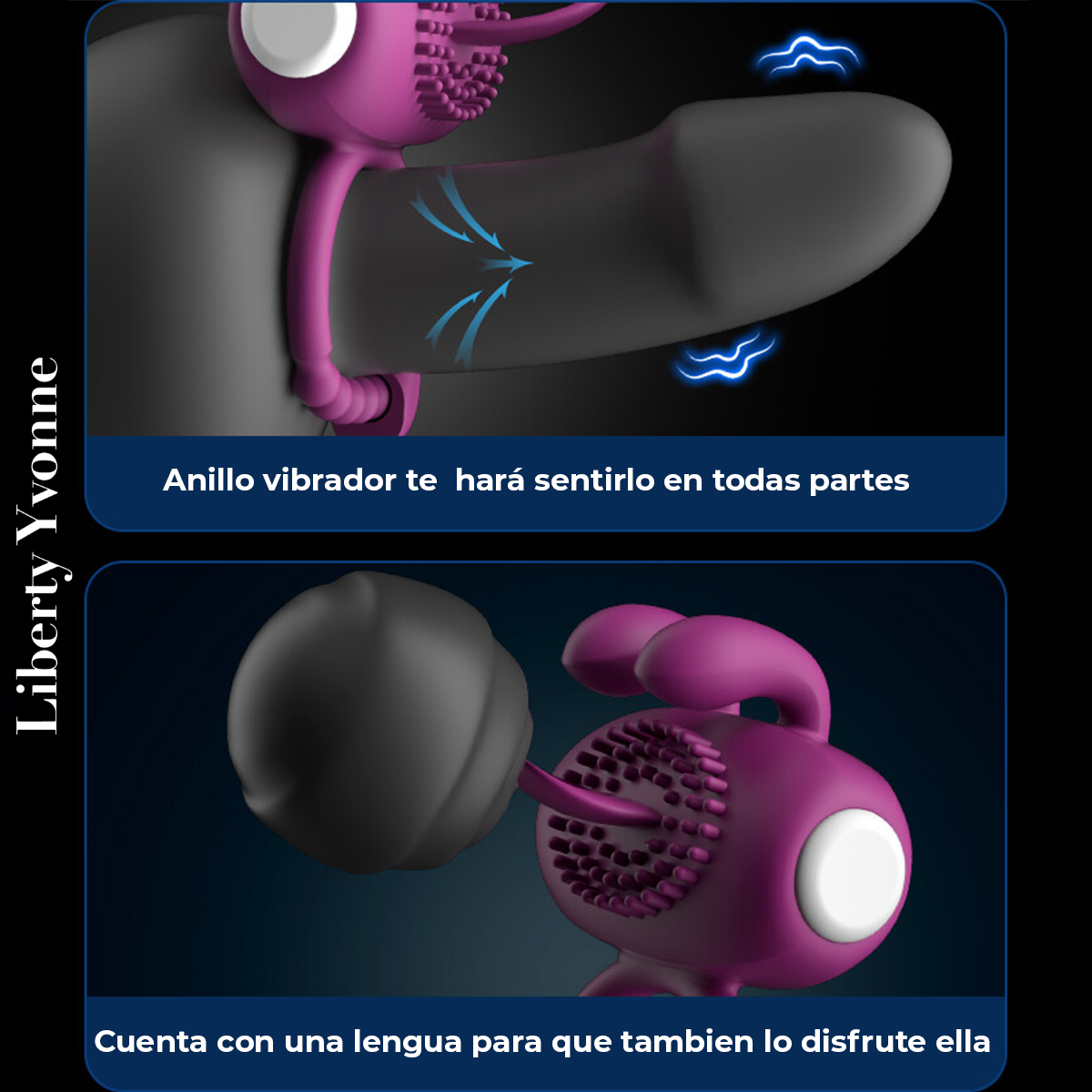 Anillo Retardante Conejo Con Vibrador Y Masajeador