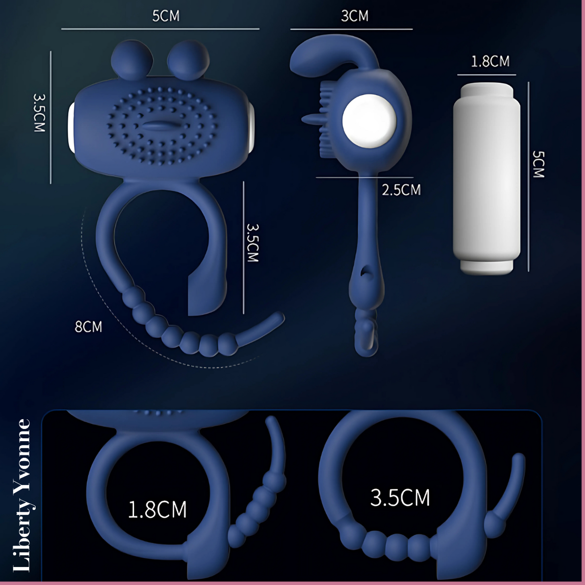 Anillo Retardante Conejo Con Vibrador Y Masajeador