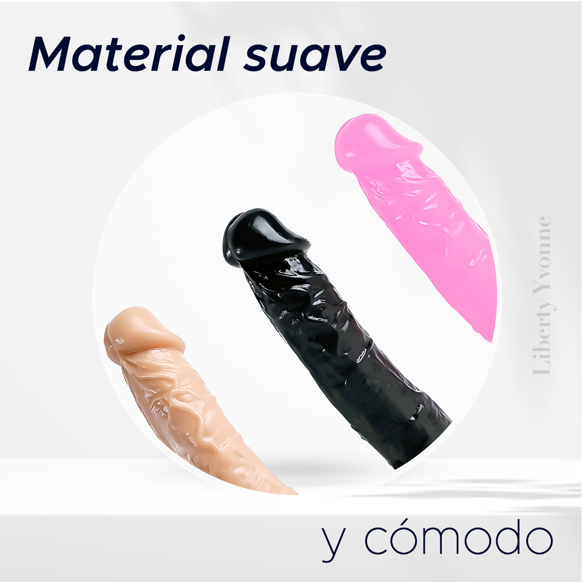 Consolador Realista Con Textura Silicona Suave Dildo Recto 8"