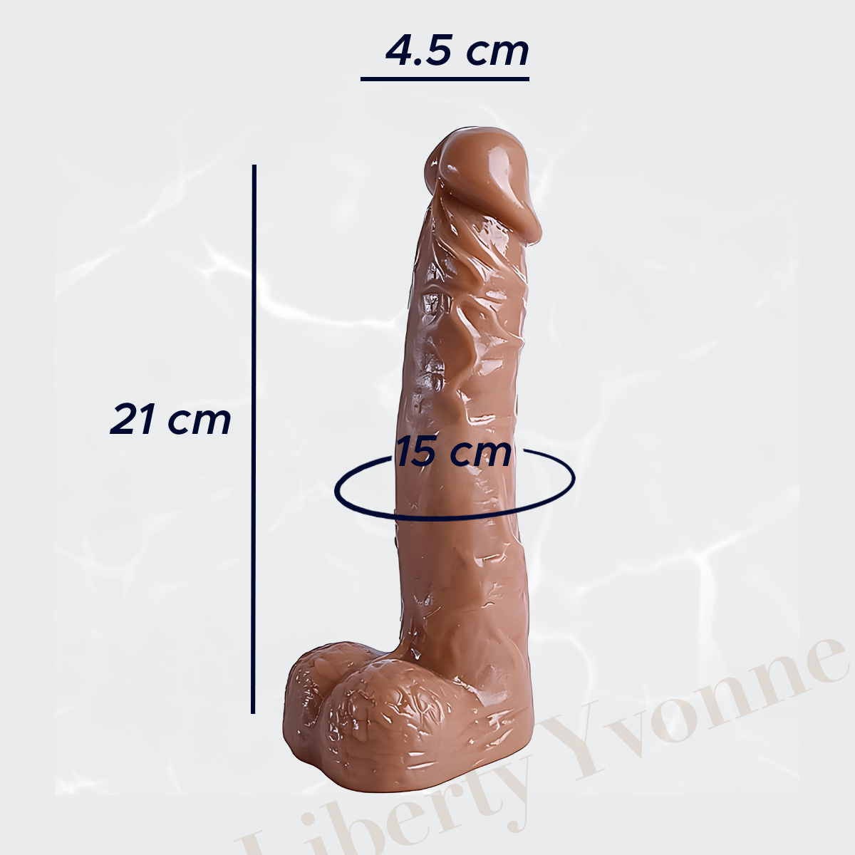 Consolador Realista Con Textura Silicona Suave Dildo Recto 8"