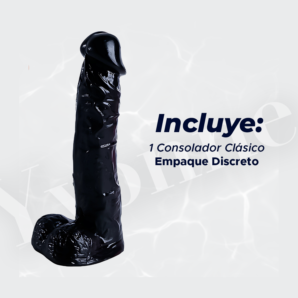 Consolador Realista Con Textura Silicona Suave Dildo Recto 8"