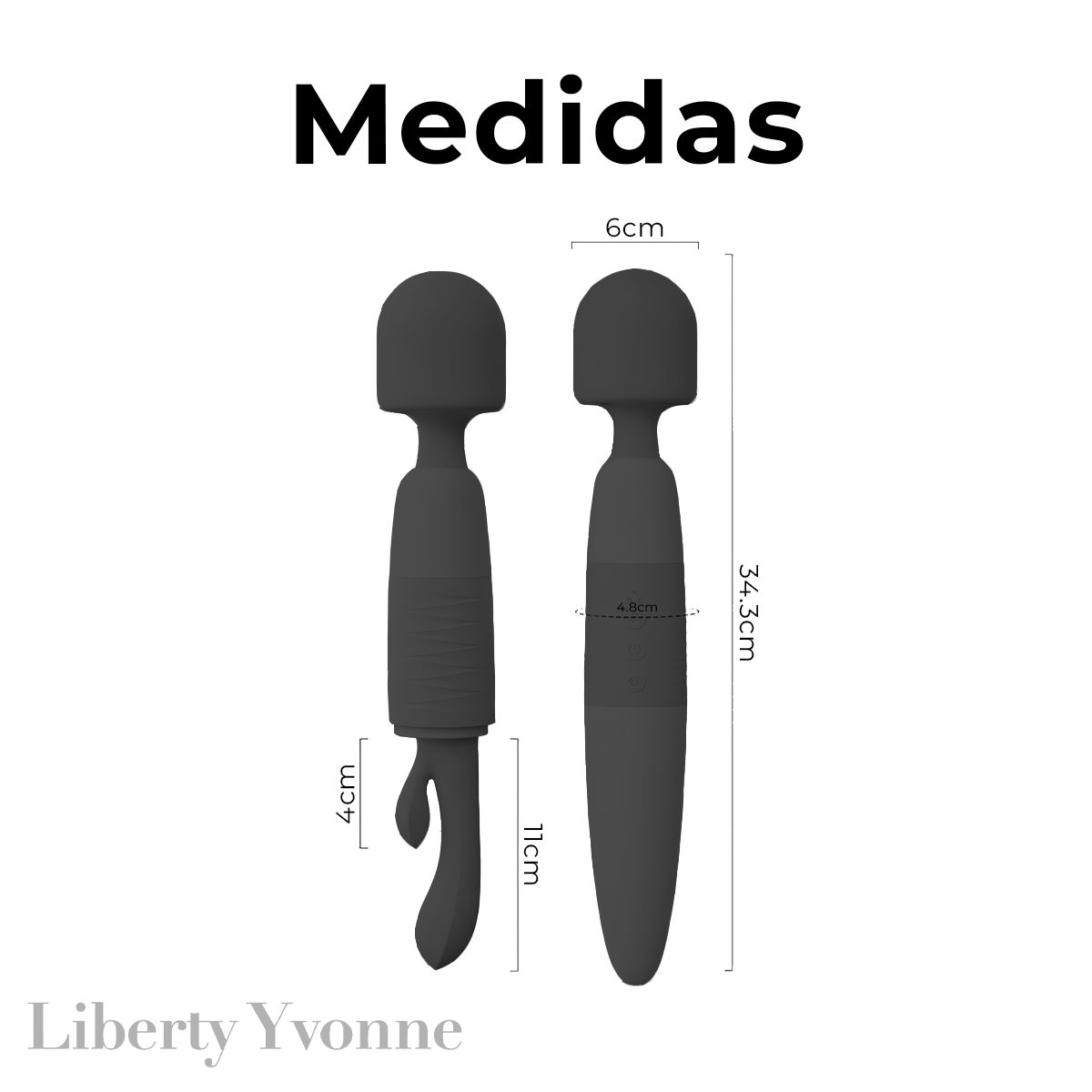Bastón Vibrador Av Masajeador Silicona Hipoalergénica
