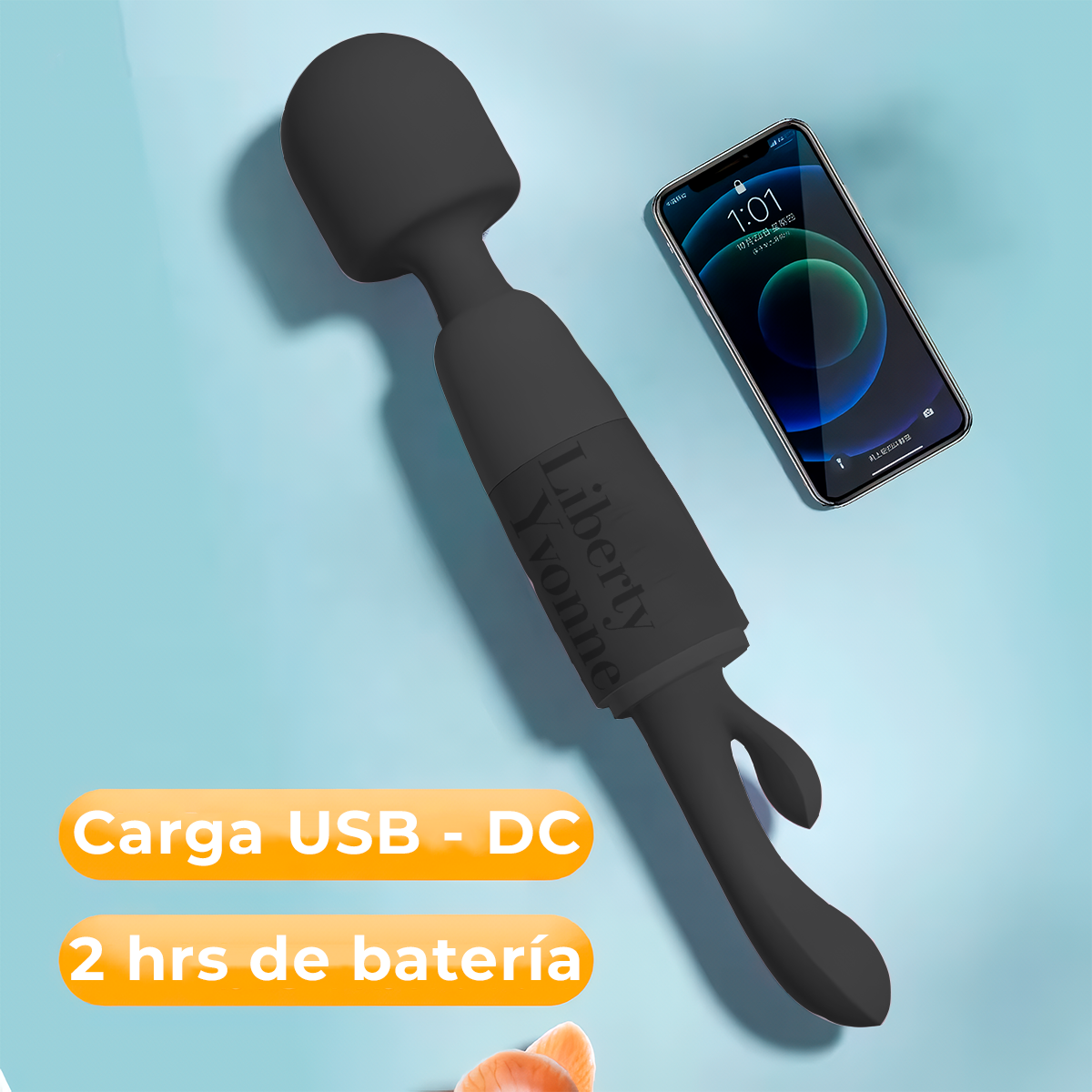 Bastón Vibrador Av Masajeador Silicona Hipoalergénica