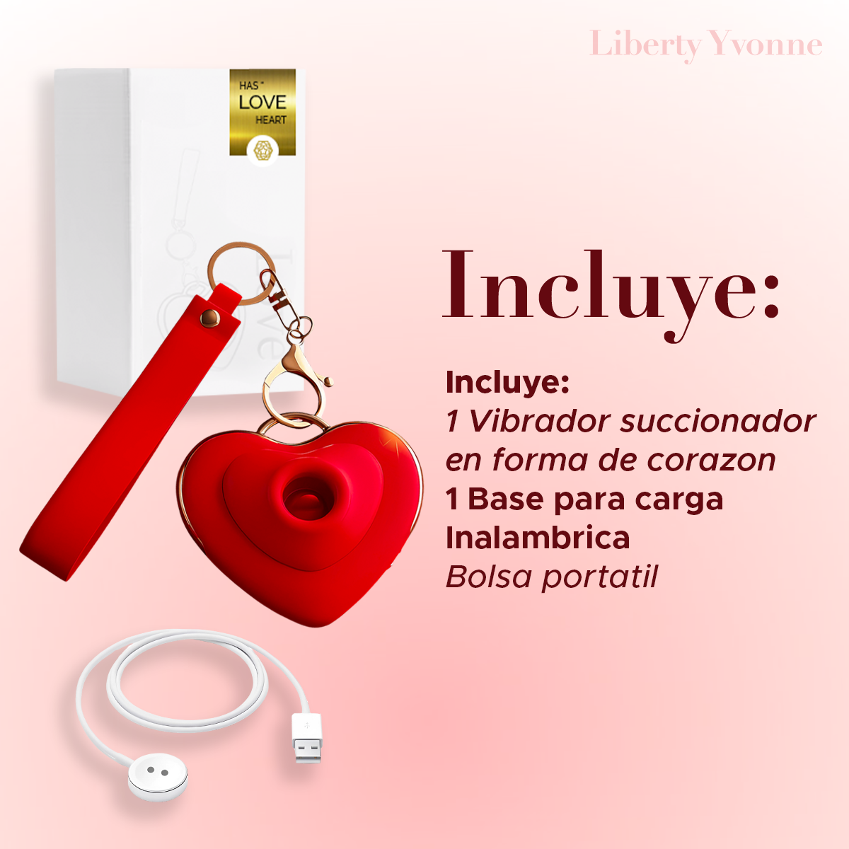 Succionador Clítoris Llavero Corazón Vibrador Estimulador